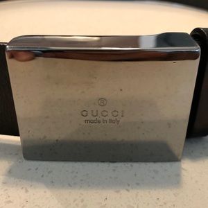 GUCCI Black Belt w/ Silver Buckle